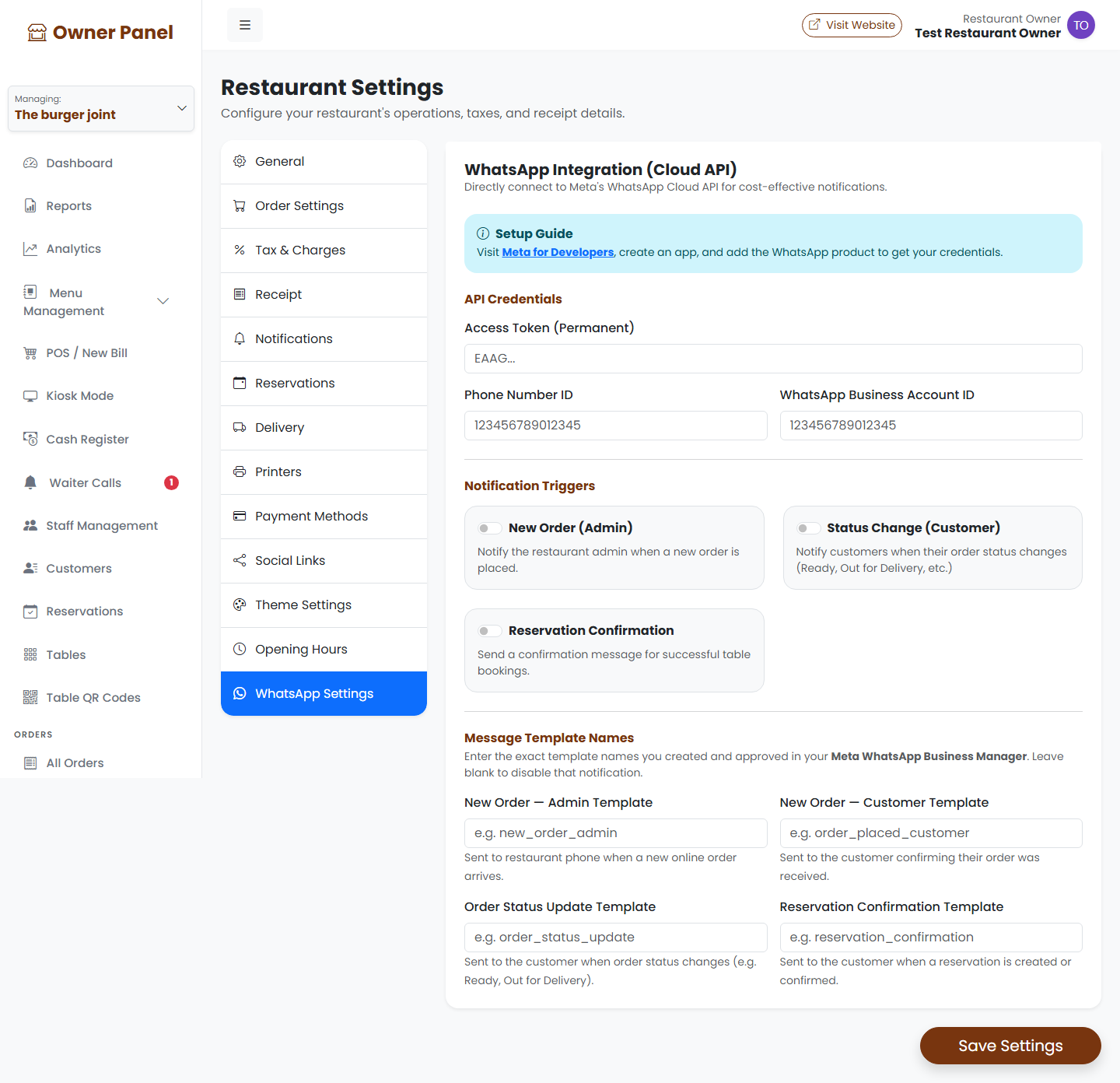 How to Configure WhatsApp Notifications for Your Restaurant